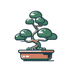 A beautifully crafted bonsai tree in a ceramic pot, showcasing intricate foliage and artistic design