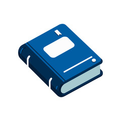 A blue hardcover book resting on a white surface, showcasing its spine and cover design