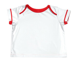 Blank white short-sleeve t-shirt with red trim