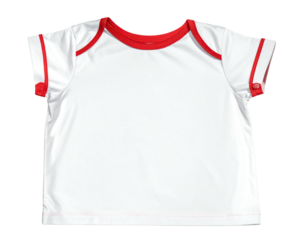 Blank white short-sleeve t-shirt with red trim