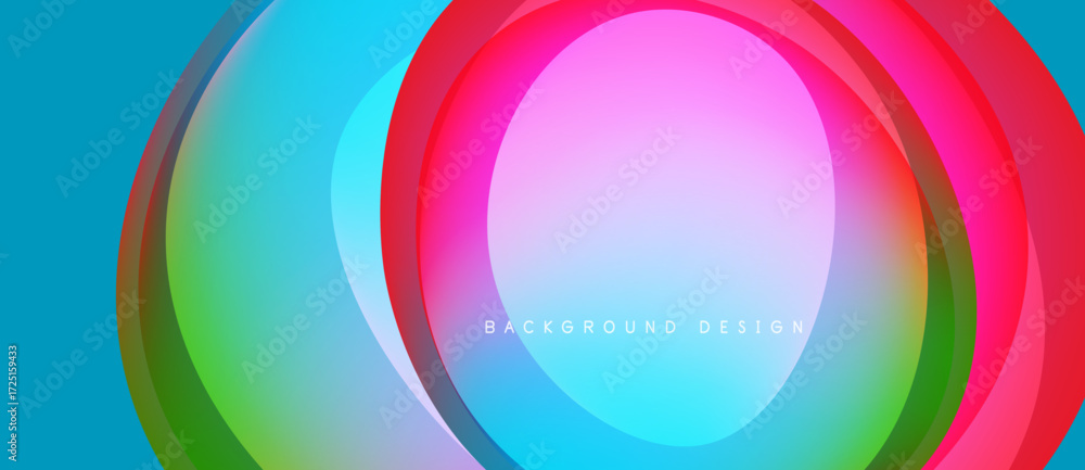 Aufkleber abstract vibrant circles overlap, creating dynamic colorful background. smooth gradients blend hues,
