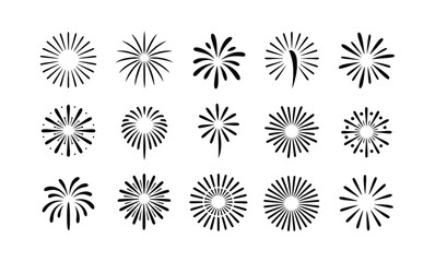 Collection of Stylized Firework Burst Icons