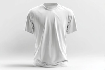 Blank White T-Shirt on Light Background for Apparel Mockup