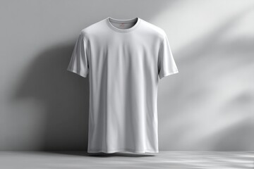 Plain White T-Shirt on Minimalist Background for Apparel Display