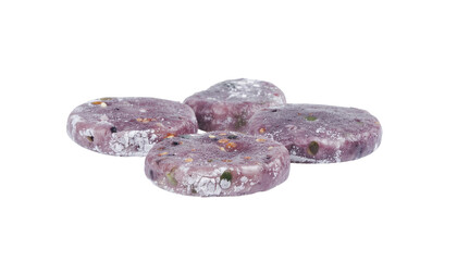 Traditional Korean Songpyeon Rice Cakes; Sweetness of Korean Holidays isolated on solid white background