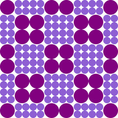 purple polka dots circle, flower background for backdrop and wallpaper template. repeat seamless style design for fabric printing, checkerboard