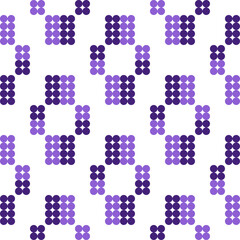 seamless floral pattern, purple polka dots circle, flower background for backdrop and wallpaper template. repeat seamless style design for fabric printing, checkerboard