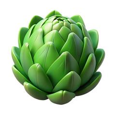 Obraz premium Realistic 3d render of a fresh green artichoke isolated for culinary or decorative use
