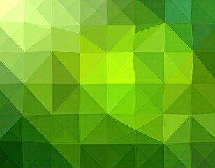 Abstract geometric pattern of varying shades of green triangles