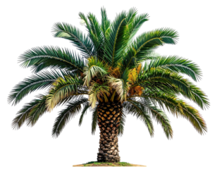 Lush palm tree with vibrant green fronds