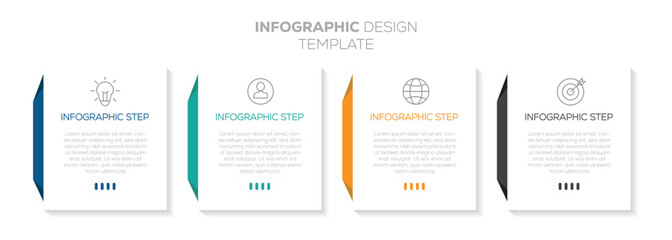 Infographic design with icons and 4 options or steps.  Infographics business concept. Can be used for info graphics, charts, web sites, banners, printed materials.  template with place for your data. 
