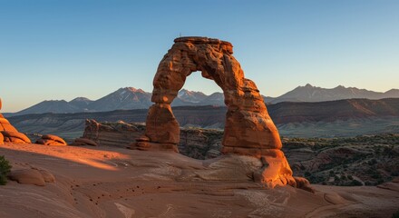 Iconic natural arch at sunrise