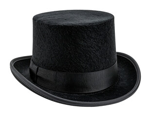 Black top hat with a ribbon band (1)