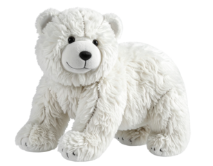  Adorable Plush White Bear 3D Model PNG Transparent Background