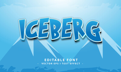 Cool Cartoon Iceberg Text Effect for Creative Design