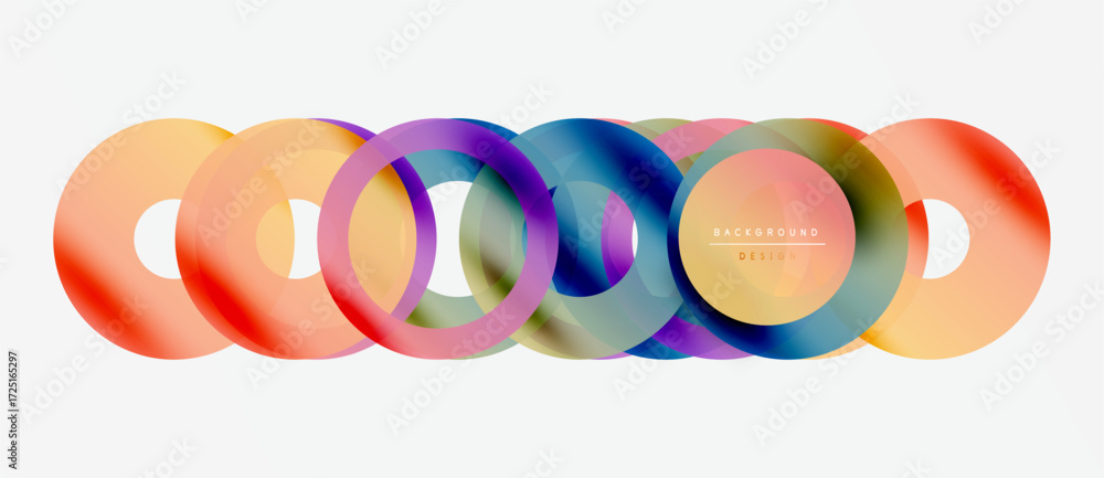 Poster abstract colorful overlapping circles create dynamic visual effect. modern design element for backgr