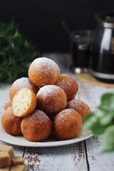 Quarkbelllchen, traditional German dessert made of cotton cheese and dough