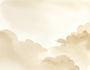 Beige watercolor cloudscape