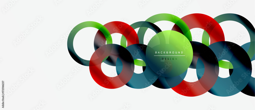Aufkleber abstract colorful circles overlap creating dynamic visual pattern. modern design element for backgro