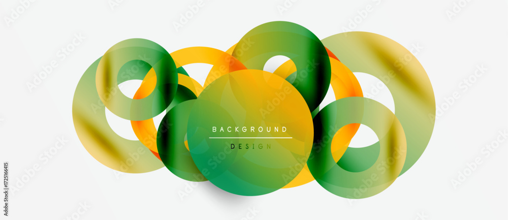 Poster abstract fluid shapes overlap, creating vibrant yellow, green gradients. modern design element for b