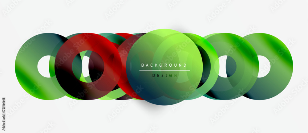 Poster abstract colorful circles overlap. modern design elements create dynamic visual composition. bright 