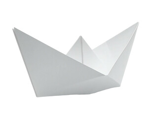Simple, light gray paper boat, origami style