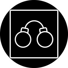Handcuffs Line Icon Style