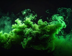 Emerald green ink swirling in dark background