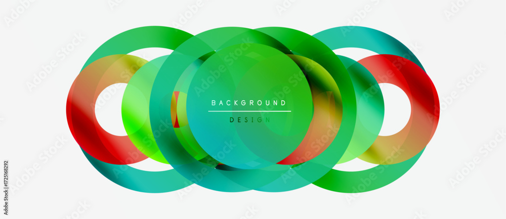 Poster abstract colorful overlapping circles create dynamic visual. modern design element for backgrounds, 