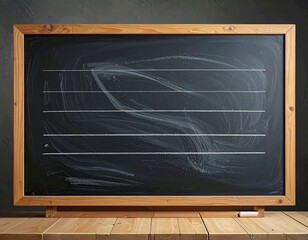 Wooden framed chalkboard with music staff