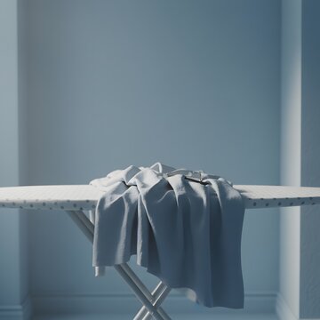 A White Shirt Wrinkled on an Ironing Board Ready for Pressing