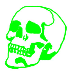 vector illustration of a skull in green color on transparent background. PNG
