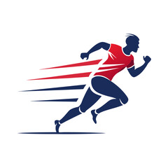 Fototapeta premium Modern Runner Logo Design with Dynamic Speed Lines Graphic
