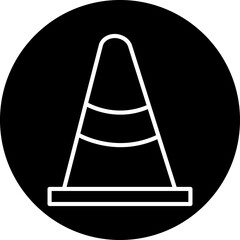 Traffic Cone Line Icon Style