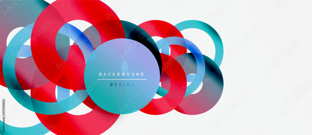 Poster abstract geometric shapes overlap. red, blue hues create dynamic composition. modern design element 