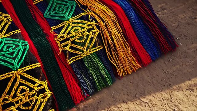 Colorful Sindhi Embroidery Pattern Fabric Texture Background Decorative Designs