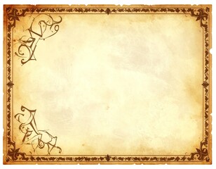 Aged parchment document with ornate border