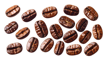 Coffee Beans Realistic Roasted Coffee Bean isolated on solid white background Png