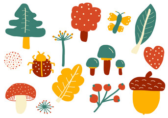 Forest Friends Flourish During Peaceful Autumn Days Beautiful Botanical Elements Represent Nature’s Bounty без названия - 1