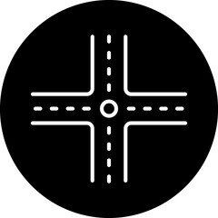 Crossroad Line Icon Style
