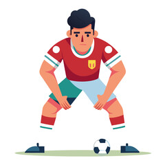 Obraz premium Soccer player poised to strike the ball illustration