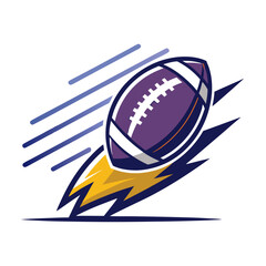Stylized American football ball with speed and dynamic movement