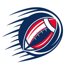Patriotic football soaring with speed graphic logo illustration