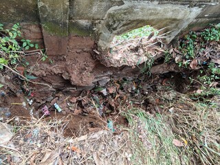 background of the collapsed water channel hole