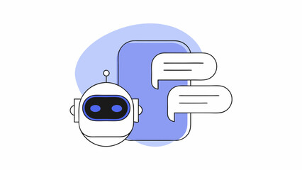 AI chat bot vector illustration technology