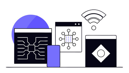 futuristic processing data for digital design