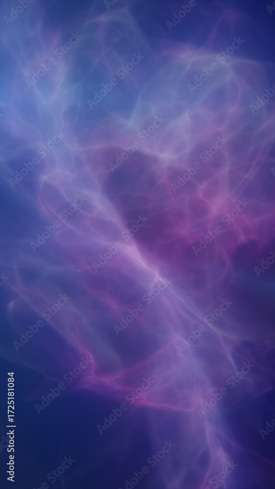 Poster abstract blue and purple glowing light waves creating smooth flowing cosmic energy patterns