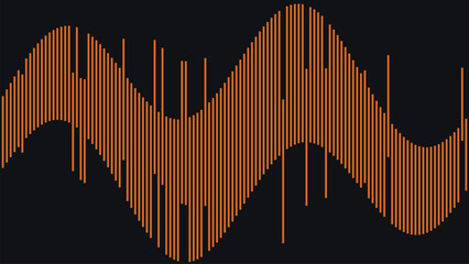 Abstract Geometric Illustration of Orange Vertical Lines on Dark Background
