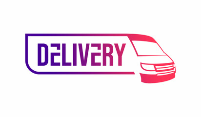 Vector logo of goods and food delivery car