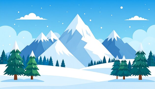 mountain, snow, landscape, vector, winter, nature, illustration, cold, travel, view, outdoor, graphic, scene, peak, hill, frozen, beautiful, sky, design, adventure, high, white, abstract, drawing, chr